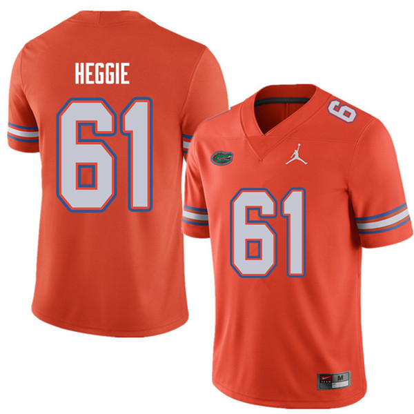 Jordan Brand Men #61 Brett Heggie Florida Gators College Football Jerseys Sale-Orange - Click Image to Close